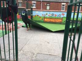 Play areas created onto macadam surfaces