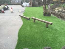 Play areas created onto macadam surfaces