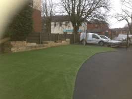 Play areas created onto macadam surfaces